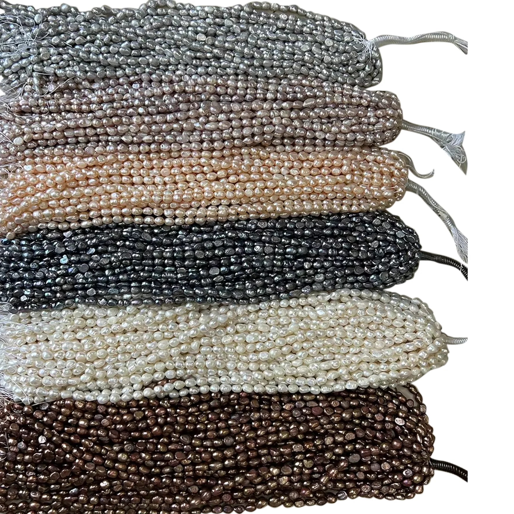 7-8 mm Baroque Loose Freshwater Pearl Strand Natural Blackcoffee Gray White Pink Purple Colors for Jewelry Making Wholesale