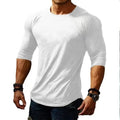 S-3XL New Round Neck Long Sleeve Sports Solid Men's T-Shirt Slim Fit Youth T-Shirt