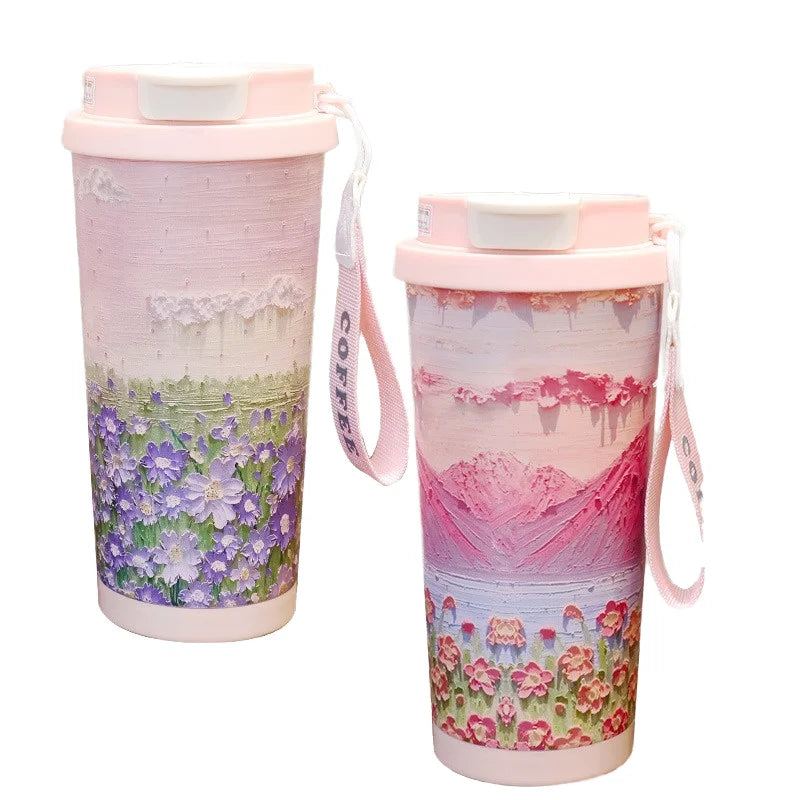 Women Student Hot Sale 316 Stainless Steel Thermos Cup Double Drink Portable High Color Bottle Drinkware Insulated Coffee Mug