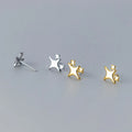 Fashion 925 Sterling Silver Small Star Shape Ear Stud Earrings 18K Gold Plated Earings Jewelry for Women
