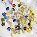 SINRONG Diy Garment Accessories Gold Base Crystal Glass Rhinestones 11.5mm Snowflake Round Rhinestone Jewelry Making Material