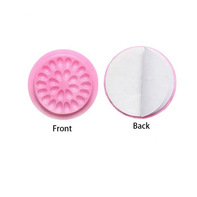 Beauty Makeup Tools Pink Black Plastic Lash Extension Glue Holder Pallet Pad Lash Eyelash Glue Tray With Sticker