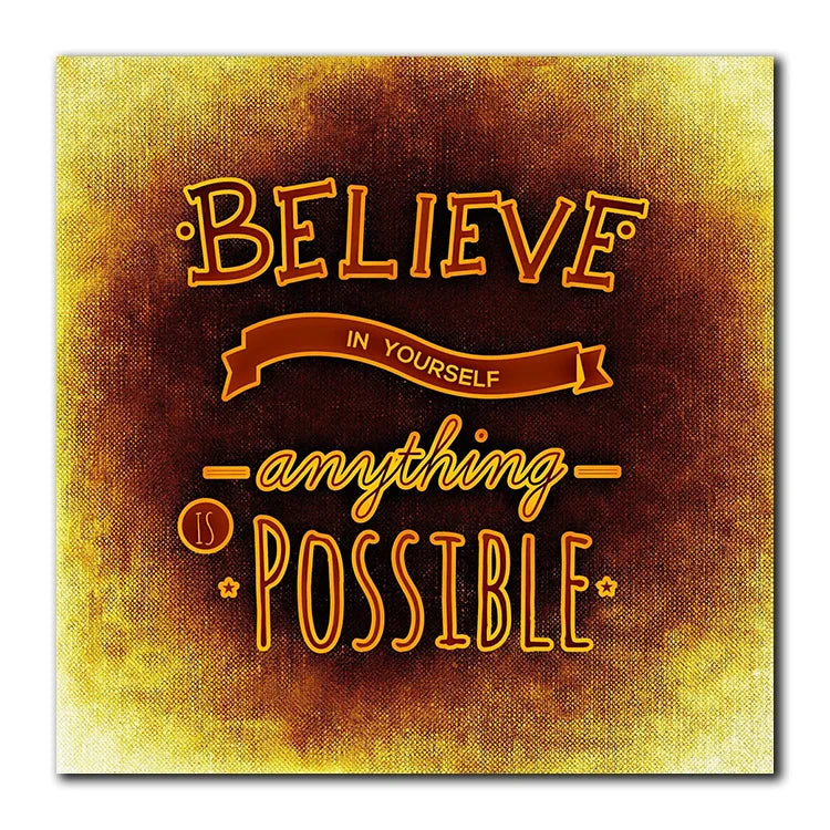 Daily Sales Believe in Yourself Anything Is Possible Motivational Printed Canvas Painting  for Home Bedroom Office Coffe Decor