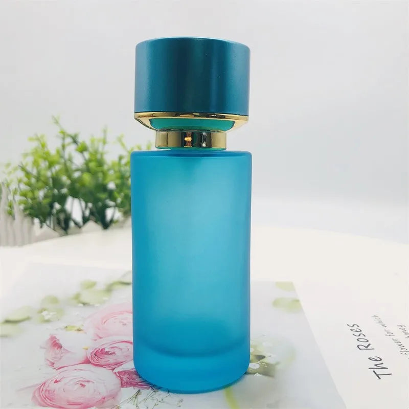 2022 Unique Custom Cylindrical Perfume Glass Bottle 50ml Spray Perfume Bottle Packaging