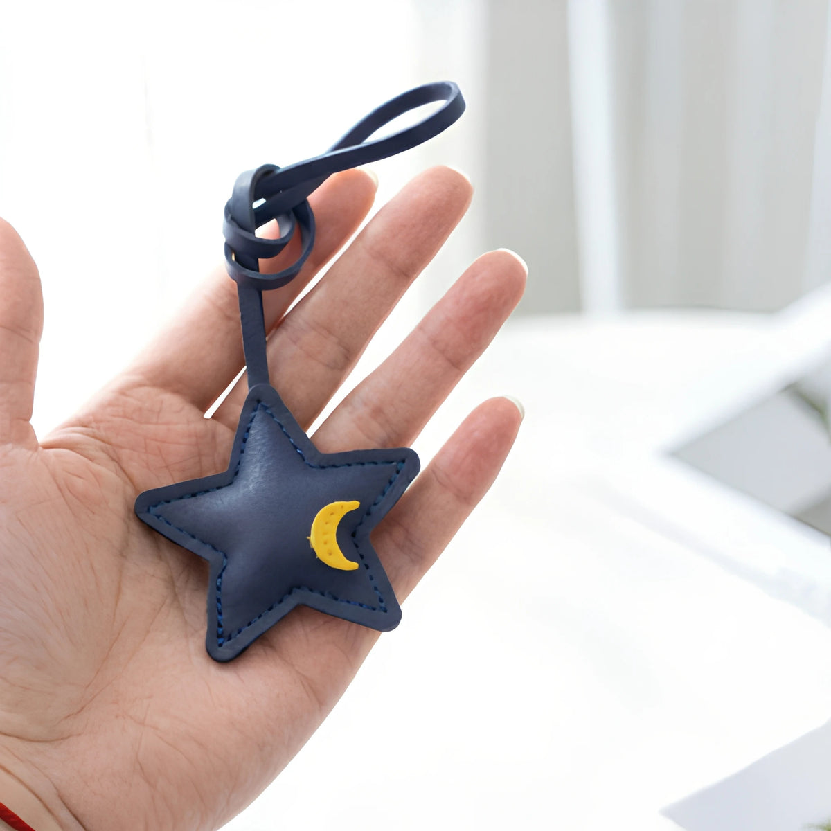 Cross-border Three-dimensional Star PU Leather Pendant Fresh Sweet Personalized Goodnight-themed Creative Cute Charm Bags Keys MegaBDM