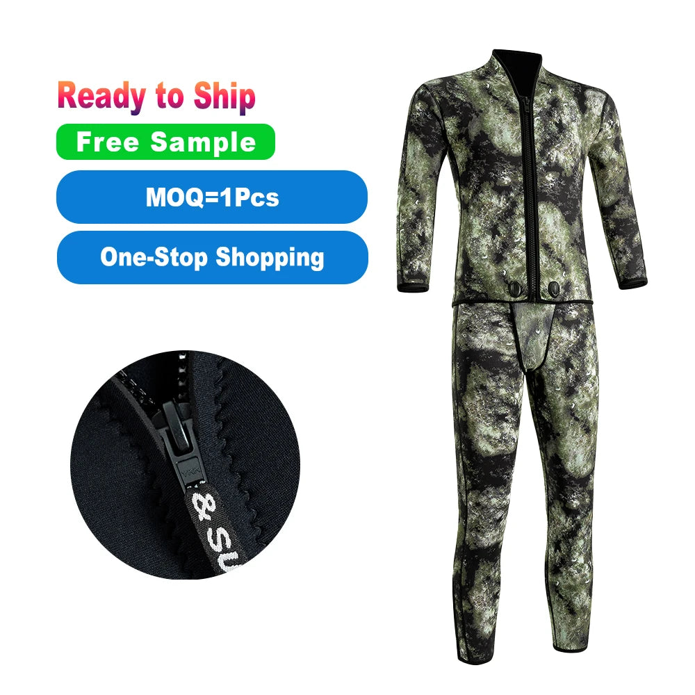 Stock Diving Suit Men's Professional Deep Diving Warm Wetsuit Cold 3mm Free Snorkeling Fishing and Hunting Clothes