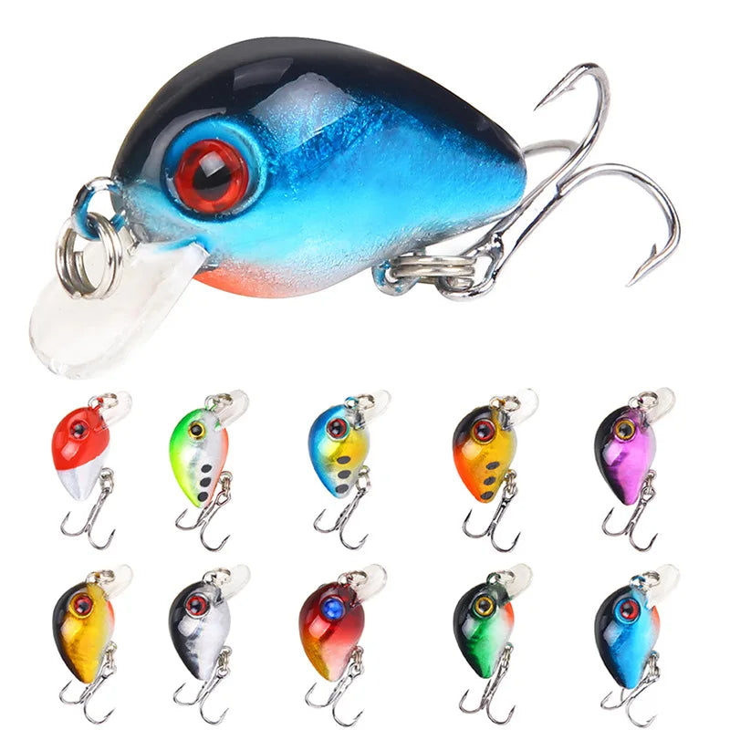 Fishing Lures Minnow Crank TOP Water Floating Mini 3cm/1.6g ABS Artificial Fatty Fish Hard Lures for Carp Bass