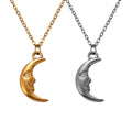 18k Gold Plated Stainless Steel Small Moon Sun Star Planet Charm Pendant Necklace Hypoallergenic Celestial Jewelry Women