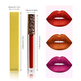 Cosmetics Makeup Waterproof Shimmer Lipgloss Plumper Vegan Metallic Liquid Lipstick