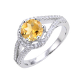 Abiding Silver Prong Classical Ring 925 Silver Gold Plated Engagement Rings for Stone Setting Silver Eternity Natural Gemstone