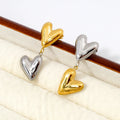 18K Gold Plated Waterproof Chunky Stainless Steel Tarnish Free Heart Accessories Dangle Earrings for Women Fashion Drop Earrings