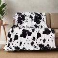 Cozy Fuzzy Milk Cow Print Plush Fleece Throw Super Soft Custom Flannel Blankets for All Seasons Plain Style for Couch Sofa Bed