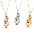 Wholesale Heart Design Urn Necklace Keepsake Jewelry Silver / Gold / Rose Black Stainless Steel Cremation Urn Pendant Necklace