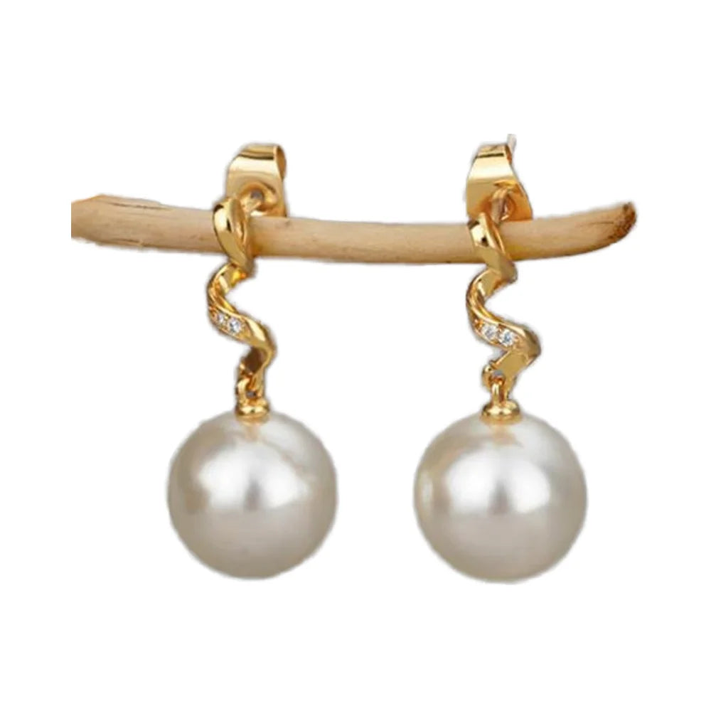 Simple Pearl Earrings for Ladies Trendy Luxury Zircon Design for Parties Gifts Engagements Anniversaries
