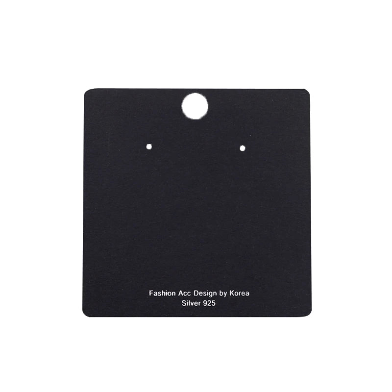 Custom Cheap Black PVC Earring Packaging Card with White Logo Printing Plastic Cards for Earring