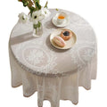 Rectangular French Rococo Cutout White Lace Tablecloth for Party Banquet Wedding Round Tablecloth Wholesale