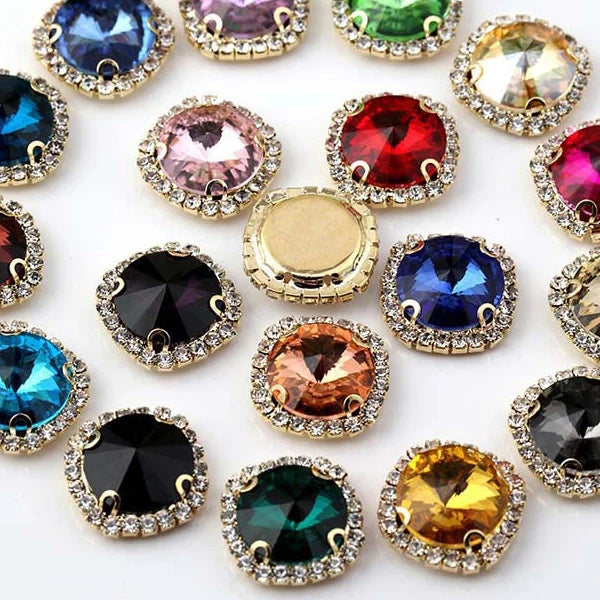 8mm Round Sew on Stone Bridal Dress Decoration Rivoli Crystal Rhinestone