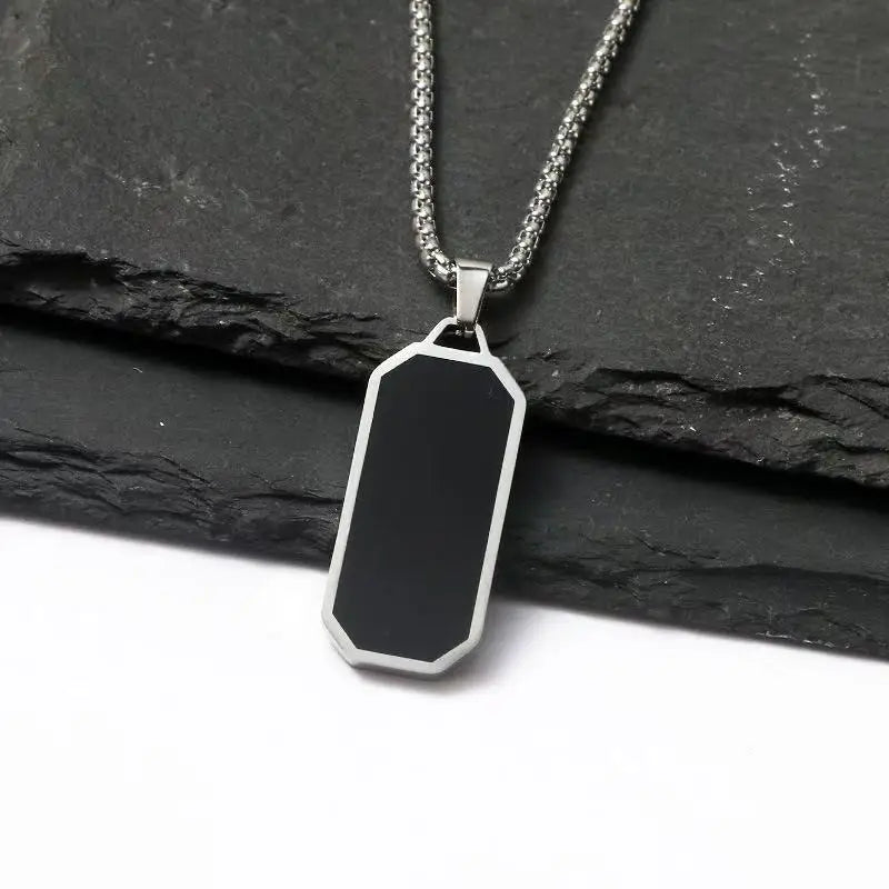 DAIHE Fashion New Geometric Waterproof Pendant Necklace Hip-Hop Men Necklaces Stainless Steel