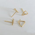 GE046 14K Gold Filled Jewelry Geometric Triangle Stud Earrings