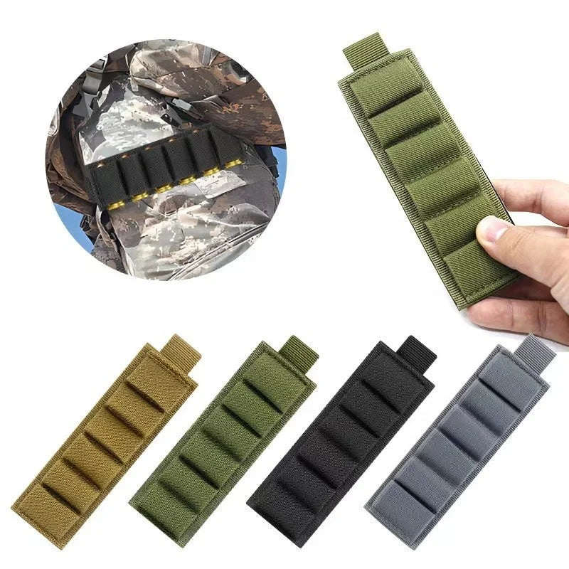 Outdoor Tactical Nylon 6-Hole Magazine Holster Bag 16.5x5x2cm in Khaki/Black/Pitch Green/Grey for Hunting & Tactical Use Storage