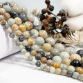 Wholesale Natural Black Picasso Round Stone Beads Gemstone Loose 8mm Beads for Jewelry Making