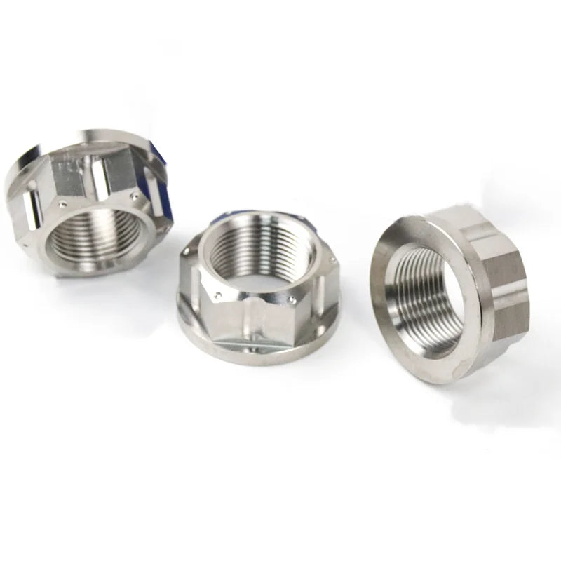 M22/m24/m25x1.5/m28/m33 Colorful Anodized Grade5 Motorcycle Front Rear Wheel Axle Titanium Flanged Top Yoke Nuts