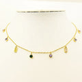 Colorful Choker Gold Plated Necklace 316L Stainless Steel Jewelry Perfect Christmas Anniversary Gift for Women Zircon