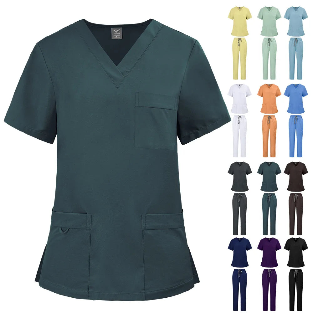High Quality Custom Men Women Scrub Sets Comfortable Hospital Nursing Scrub Uniforms Medical Dental Clinic Workwear Clothes