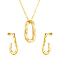 Nickel Free Hypoallergenic Gold Plated Women Stainless Steel Pendientes Mujer Jewelry Sets Necklace Custom Fine Jewelry Set