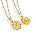 Fashion Nice Quality Solid Personality Clock Stainless Steel Hip-hop Necklace Zircon Inlaid Clock Necklace for Women