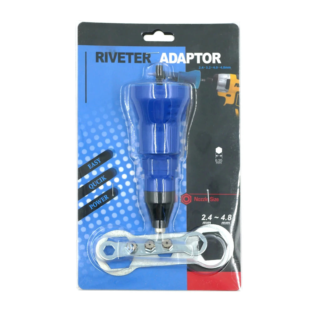 Electric Rivet Tool Adapter Cordless Drill Adapter Rivet Gun Adapter for Blind Rivets