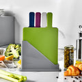 Kingwise Home and Kitchen Supplies Four Color Cutting Board Set Plastic Index Chopping Board with Handle