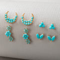 2025 Fashion Boho Style Earrings Set 4 Pairs Turquoise Stud Earrings Set for Women