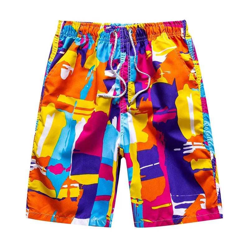 Men's Polyester Surf Board Shorts Waterproof Swimming Trunks Digital Printing Sport Beach Shorts
