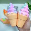Hot Sale New Colorful Ice Cream Bubble Fidget Sensory Toy Autism Children Silicone Decompression Rubber Plush Metal PU