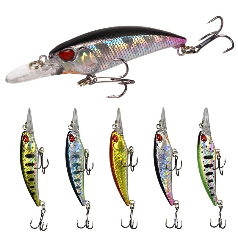 New Fishing Artificial Lures Minnow 7.5cm/5g Floating TOP Water Short Tongue Simulation Lures ABS Plastic Hard Fishing Lure
