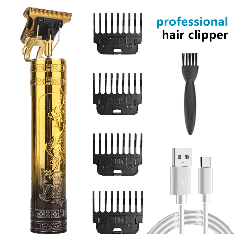 WAIKIL New Style Professional USB Rechargeable Hair Trimmer R Blade Trimmer Haircut Set Cordless Mini Portable Hair Clipper