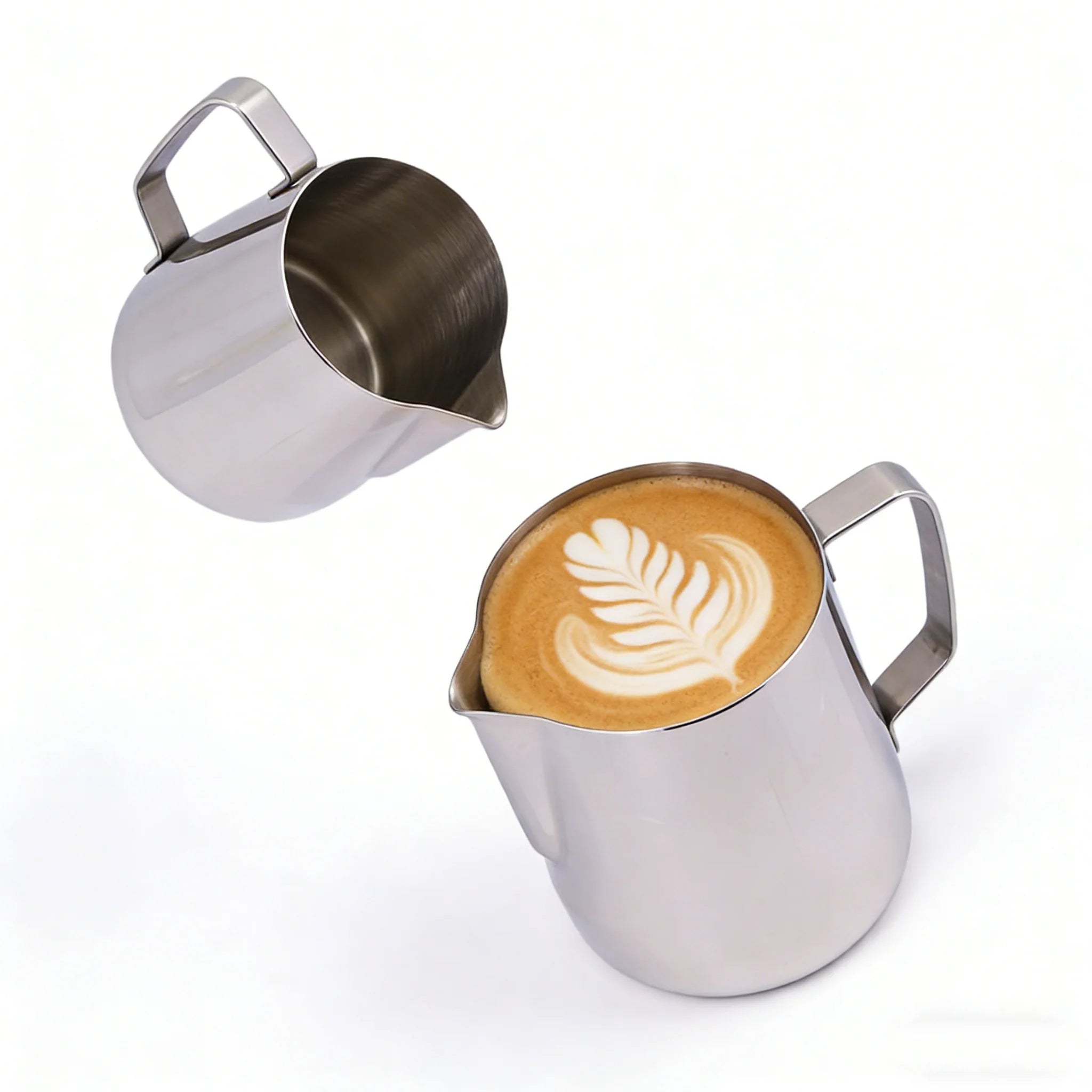 1PCS Custom Stainless Steel Milk Pitcher 350ml Frothing Jug for Camping Portable Eco-Friendly Coffee & Tea Use
