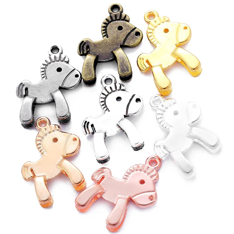 YuenZ 22*17mm 7 Colors 3D Animal Horse Charms Alloy Pendants for DIY Necklace Bracelet Handmade Jewelry Accessories Making D9327