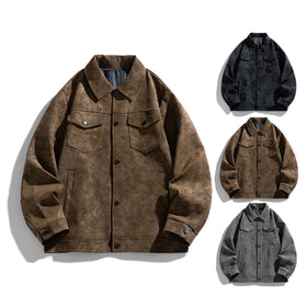 New Design Smart Leisure Men's Street Wear Autumn Lapel Collar Work Jackets Textured Polyester Windbreaker Blazer Jacket