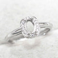 Sterling Silver 4*6mm Semi Mount Ring Frame Empty Blank Support Claw Setting S925 Base Holder Without Center Stone for DIY Inlay
