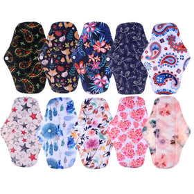 Medium Size Reusable Women's Sanitary Pads for Feminine Customized Wholesale Bamboo Charcoal Washable Cloth Menstrual Pads
