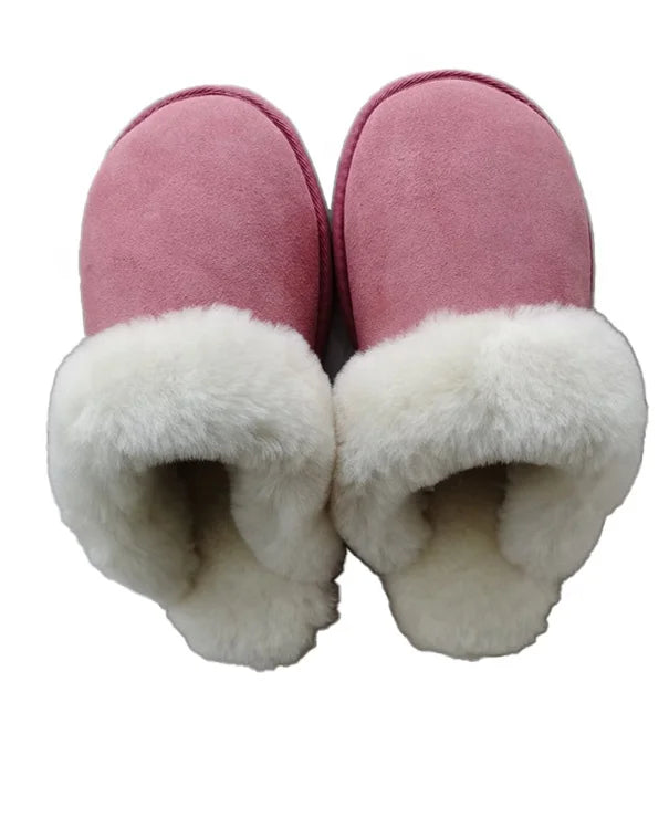 Natural Sheepskin Fur Slippers Fashion Female Winter Slippers Women Warm Indoor Slippers Top Quality Soft Wool Lady Home Shoes