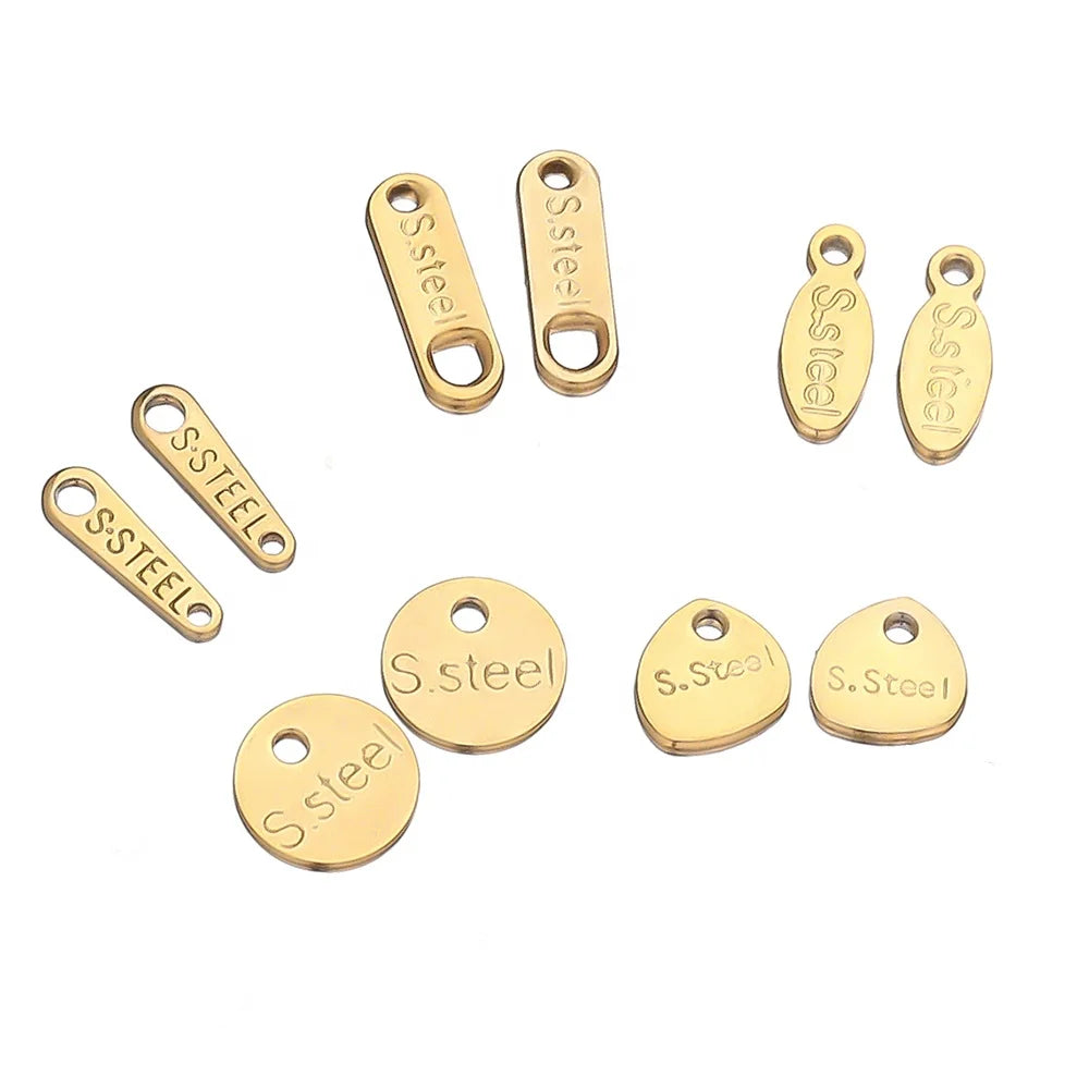 50pcs Stainless Steel Small End Tail Charm Pendant Necklace Extender Chain Charms for DIY Jewelry Making Crafts Accessories