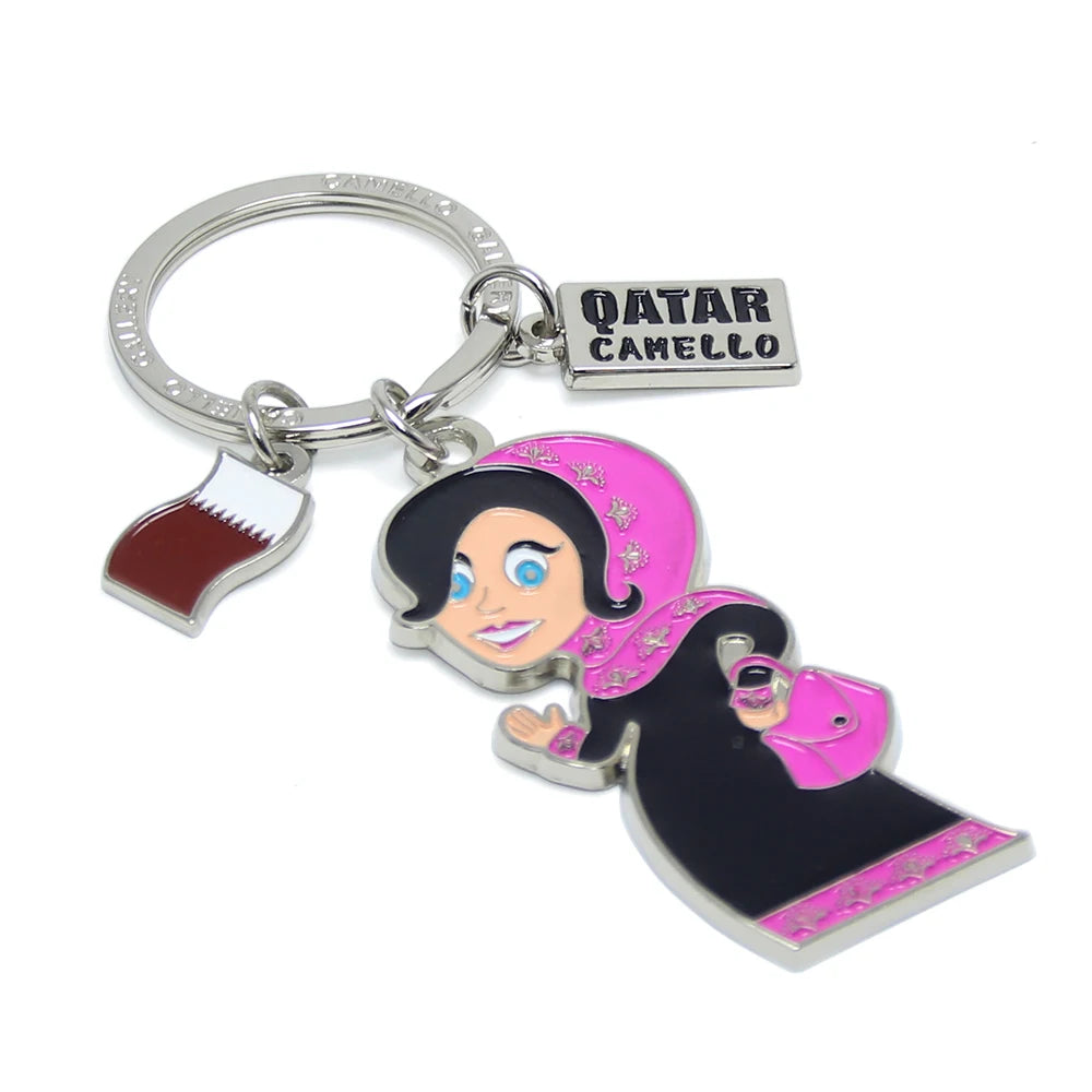 Qatar Key Chain Keyring Doha Tourism Souvenir Teacher Student Gifts Women Key Holder Camel Love Heart Custom Qatar Keychain