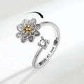 Wholesale Hot Selling Adjustable Rose Flower Anxiety Rotatable Spinner Fidget Ringsfor for Women  Teens Jewelry