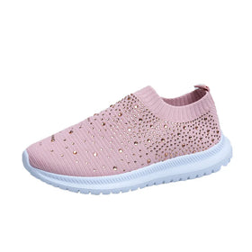 Womens Casual Breathable Rhinestone Decoration Walking Shoes Comfortable Hot Sale Sneaker