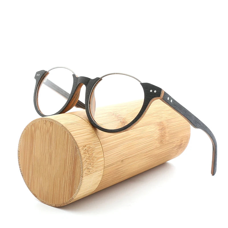 2026 Acetate Eyeglasses Frame Myopia Reader Glasses Wood Grain Sunglasses with Clear Lenses for Men Women