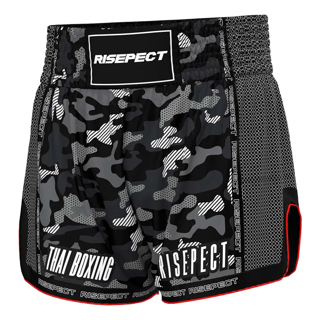Muay Thai Shorts Silk Smooth Fabric Breathable and Lightweight Mid Length Waistband for Thai Boxing