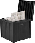 Wholesale 1pcs Resin Wicker Storage ContainerSmall Deck BoxWaterproof Outdoor Toy Storage Box With Handles for Indooroutdoor